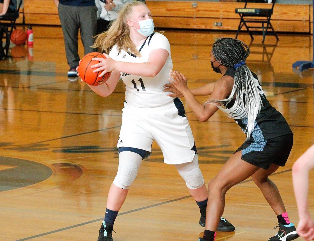 Anna Kozlosky set a new Bainbridge single-season record in 2021, shooting 88.2 percent from the free throw line, breaking the old record of 84.5 percent. (Mark Krulish/Kitsap News Group)