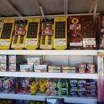 A selection of fireworks on display.