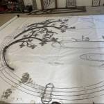 Artwork for the roundabout centerpiece is beginning to take shape in artist Elijah Burnetts shop. Courtesy Photos
