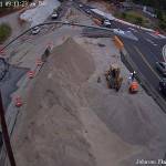 A birds-eye view of the roundabout shows some of the progress that has been made on the Johnson project.