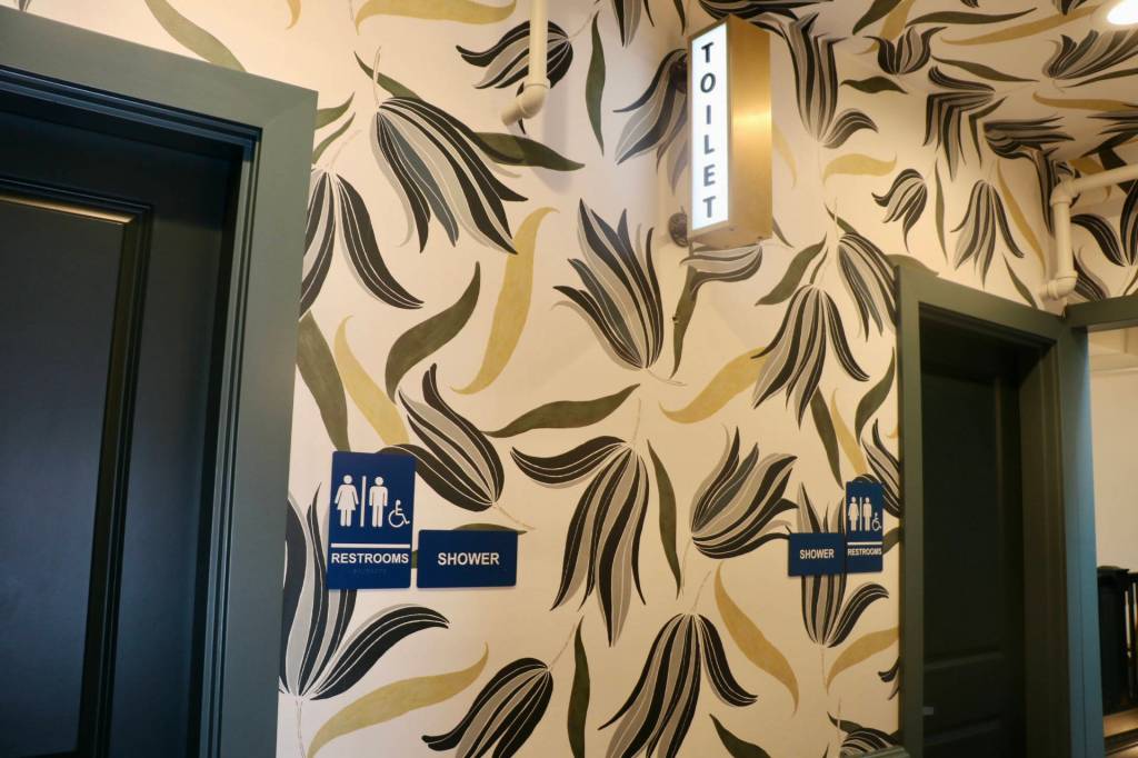 There are four full bathrooms available for guests to shower.