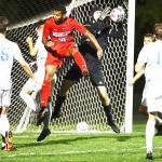 Goalie Quinn Millerd of Bainbridge Island makes a save for Drake against Bradley. Courtesy photo