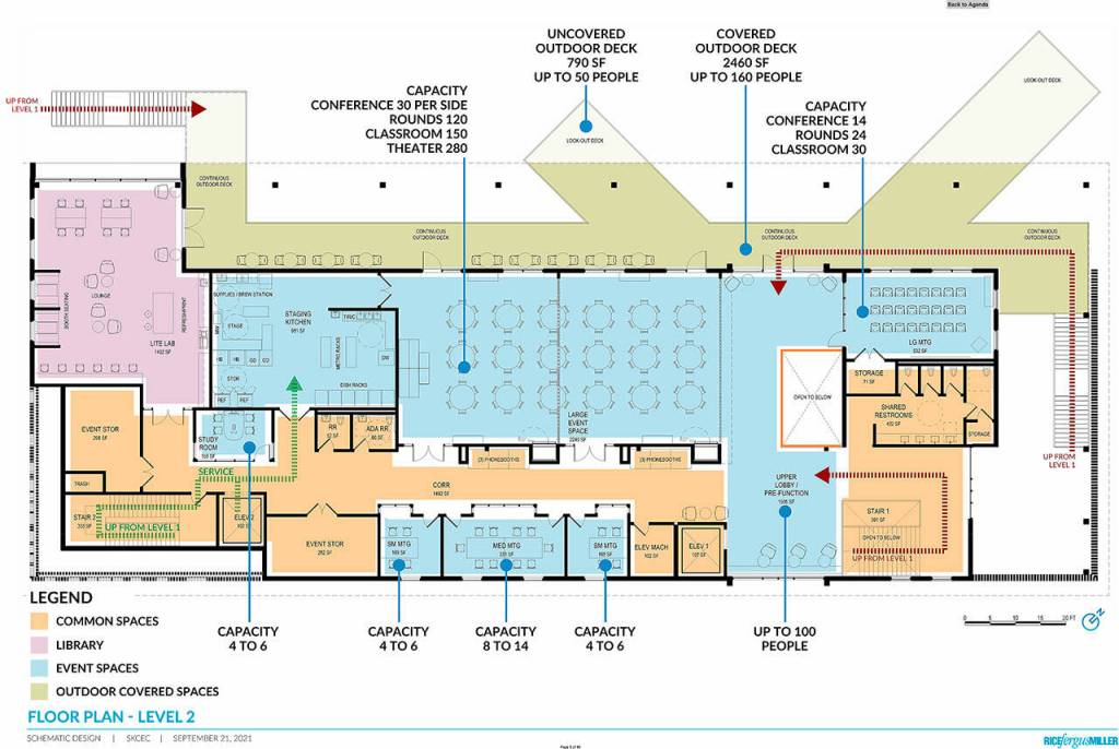 The buildings second floor is to accommodate community events, meetings and dinners. (Rice Fergus Miller concept)