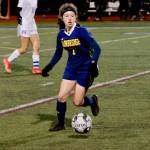 Gabby Weis, who scored Bainbridges only goal against Sequim, turns upfield looking for an open teammate.