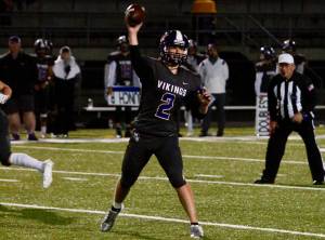 Colton Bower passed for 363 yards and six touchdowns in North Kitsaps 56-21 win over Bremerton. (Mark Krulish/Kitsap News Group)