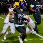 Vikings receiver Lincoln Castillo gets free down the right sideline in his teams win over Kingston. (Mark Krulish/Kitsap News Group)
