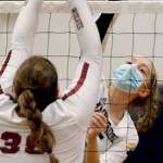 Isabelle Prentice spikes the volleyball. File Photo