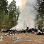 The scene of the fire in the area of Burkes Lane and Highway 104 in Kingston. Courtesy photos