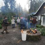 Despite a rainy Black Friday, there was a good turnout at the opening day of Olmsted Tree Farms Clear Creek Road location.