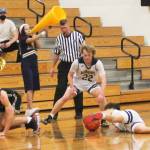 A Spartan seems to control the ball with his foot as Braydon Morgan (22) goes to try to control it.