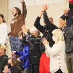 NK fans celebrate after Evelyn Beers hit the winning shot.