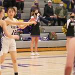 Jade Sunnenberg (12) of NK passes the ball against BI.