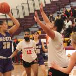 Maliyah Reed is key to the Viking offense, and she was held scoreless by the Eagles defense.