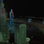 The filming occurred at night to capture the feel of a horror movie.