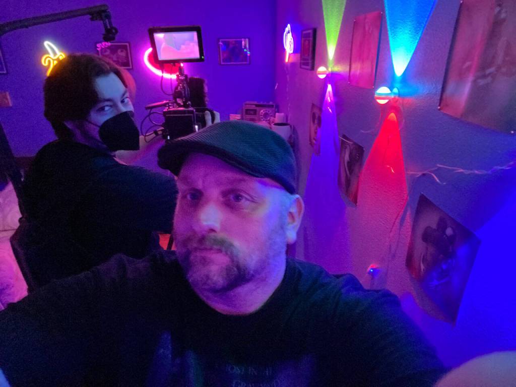 A behind the scenes shot of the crew.