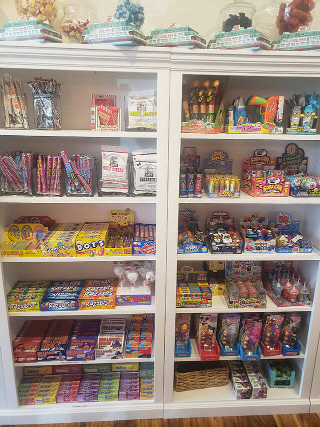 A selection of vintage candy items are available at the shop.