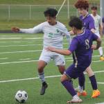 Viking Angel Chavez (8) goes in for a steal.