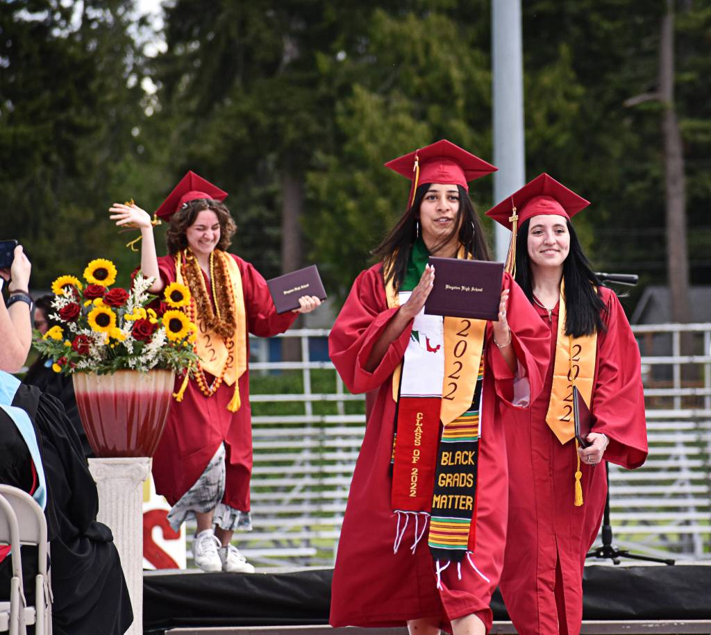 Kingston High School graduates walk the stage for the first time since before the COVID-19 pandemic began.