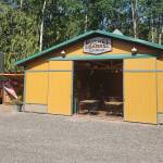 The outside of the cider house off of NW Beaver Ridge.