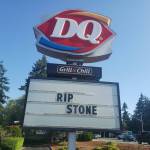 The sign outside Poulsbos Dairy Queen pays homage to 19-year-old Stone Wickham, who was killed Saturday in a vehicular homicide. He was the son of DQs general manager Matthew Wickham. Tyler Shuey/Kitsap News Group Photos