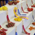 Prize-winning garden foods from around the county on display with other 4-H exhibits.