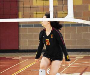 Outside hitter Grace Mosco shined as Kingstons top offensive weapon in the season opener. Nicholas Zeller-Singh/Kitsap News Group Photos