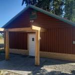 The entrance to Scout Hall features some of the new improvements.