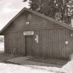 The exterior of Scout Hall in 1961.