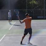 Brogan Rice won his singles match 7-6, 6-2 against North Kitsaps Indigo Gallagher Zapf. Nicholas Zeller-Singh/Kitsap News Group