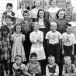 A teacher and her students at the Eglon Schoolhouse in 1950. Courtesy Photo