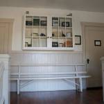 The entrance to the building includes a cupboard with books and documents that show some of the history of Eglon and the schoolhouse.