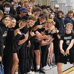 North Kitsaps student section showed up for the rivalry between the Vikings and Bainbridge Spartans.