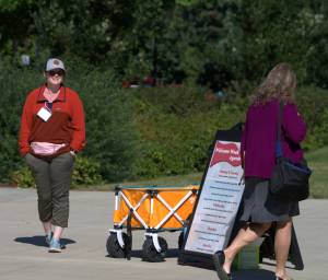 An Olympic College welcome included multiple stops, including resources such as campus maps. Elisha Meyer/Kitsap News Group Photos
