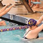 Sequims Keira Morey and Natalie Cross faced off in the first event of the meet.