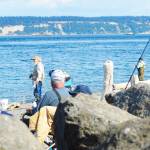 Fall salmon runs bring lots of fishermen to the beaches near the Point No Point lighthouse. Steve Powell/North Kitsap Herald Photos