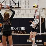 Ella Piland scored some points for the Spartans to keep them afloat in the later sets.