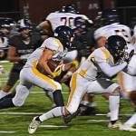 Garret Goade looked to push the Bainbridge Spartans into scoring position.