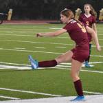 Ashley Ramirez takes one of Kingstons several free kicks of the night.
