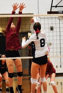 Isabel White responded by killing the ball between Kingstons defenders. Nicholas Zeller-Singh/Kitsap News Group Photos