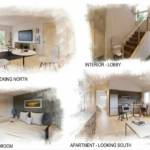 Renderings of inside the homes.