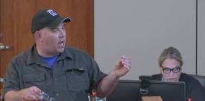 Falcon Productions owner and promoter Michael Scribner speaks at the Kitsap County Board of Commissioners meeting Nov. 14. Courtesy Photo