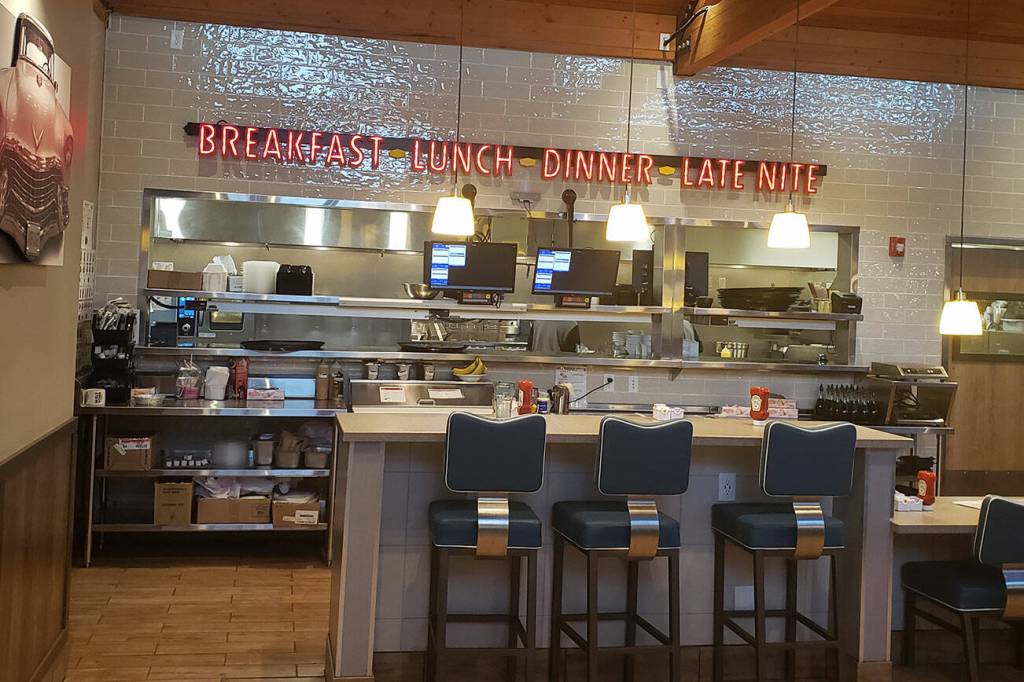 The inside of the new Dennys.