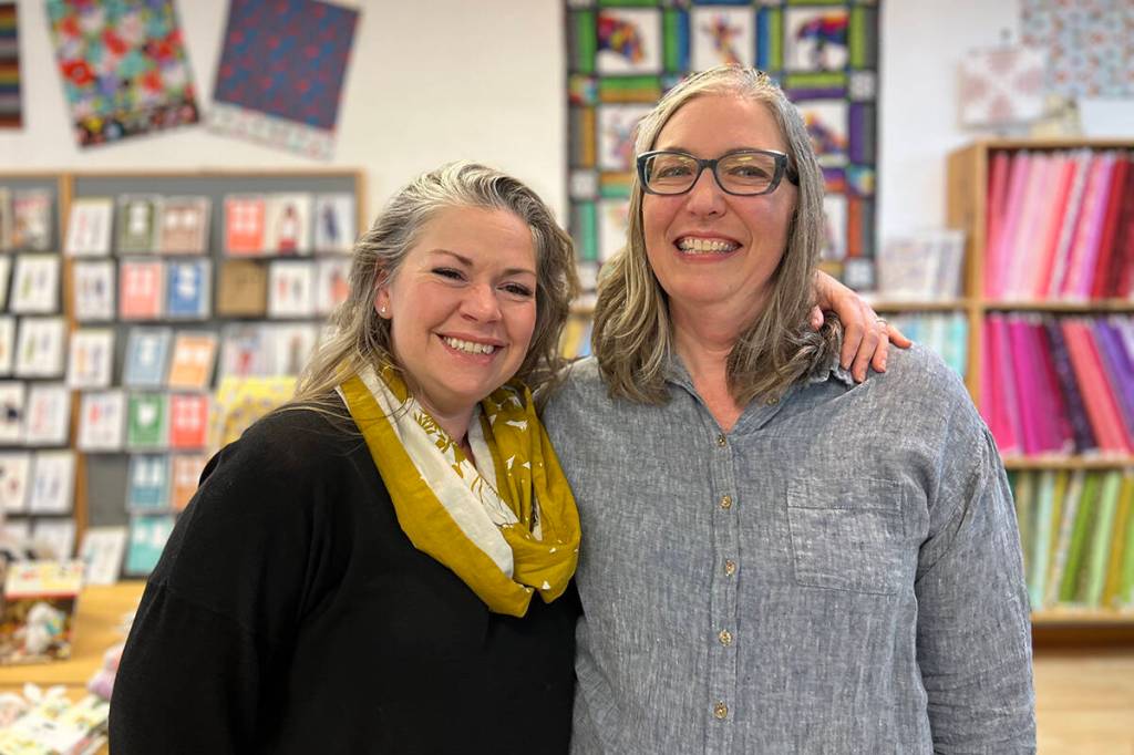 Piper Tupper, owner of Esthers Fabrics (left), and store manager Allison offer helpful tips and support for all your sewing and craft projects. The store is open Monday to Saturday 10 to 5 p.m., and Sunday 12 to 5 p.m. in downtown Bainbridge Island at 181 Winslow Way E. Suite D.