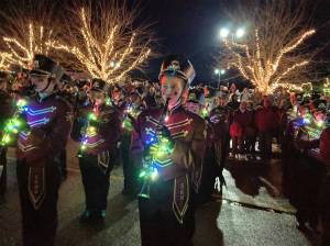 The South Kitsap High School marching band performs in front of City Hall. Elisha Meyer/Kitsap News Group Photos