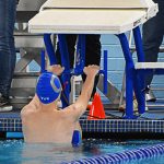 Tavyn Shelton was one of the two standout Olympic swimmers in their first swim meet of the season.