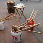 Bainbridge Island master mallet maker Mike Okano says mallets made of cherry wood are the most durable and least likely to splinter during rice pounding.