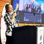 Sarah Dean is an inspirational speaker. Here she speaks to the Rotary and Boys and Girls Club in Sequim.