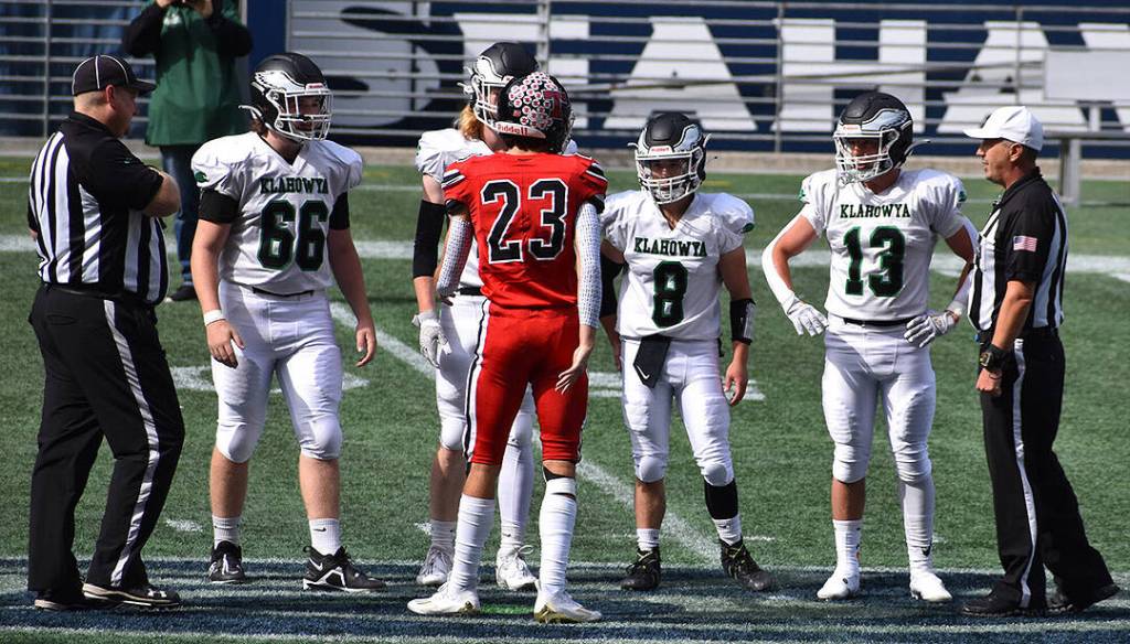 To be more community involved, the Seattle Seahawks opened up Lumen Field for eight high schools to play at this fall. Klahowya was one of the football teams, along with North Kitsap. Cheer and band also participated.