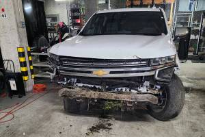 The suspect's vehicle that rammed into two Poulsbo Police Department patrol cars Jan. 11. Courtesy Photo