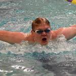 Andrew Gyllensten placed fifth in the 100-yard butterfly.